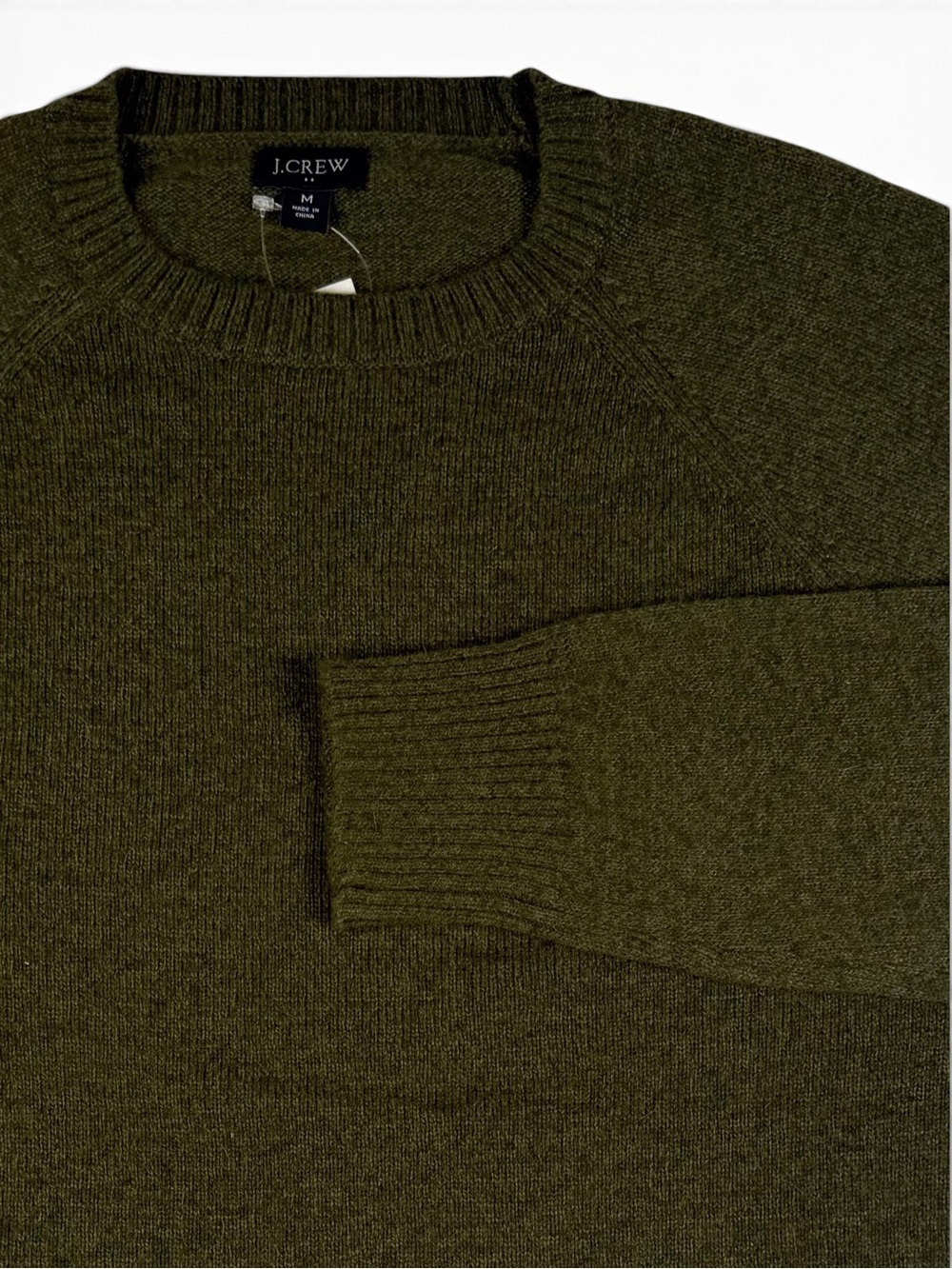 J.Crew Olive Green Lambswool Blend Crewneck Sweater Men’s M NWT
